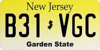 NJ license plate B31VGC