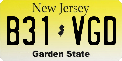 NJ license plate B31VGD