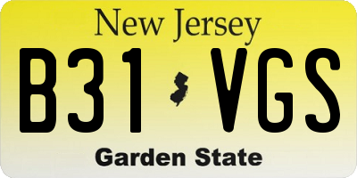 NJ license plate B31VGS