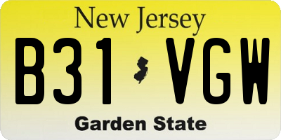 NJ license plate B31VGW