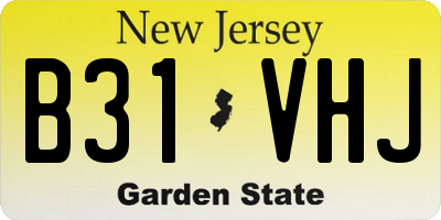 NJ license plate B31VHJ