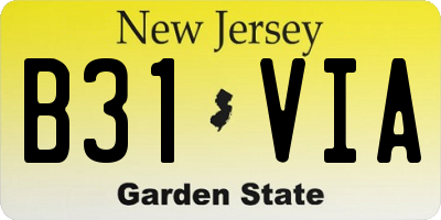 NJ license plate B31VIA