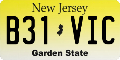 NJ license plate B31VIC