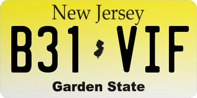 NJ license plate B31VIF