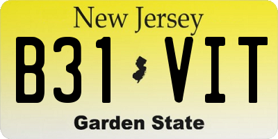 NJ license plate B31VIT