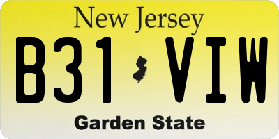 NJ license plate B31VIW