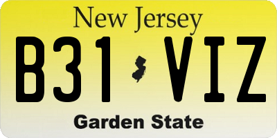 NJ license plate B31VIZ