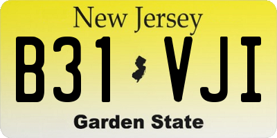 NJ license plate B31VJI