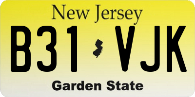 NJ license plate B31VJK