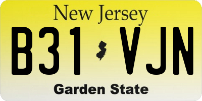 NJ license plate B31VJN