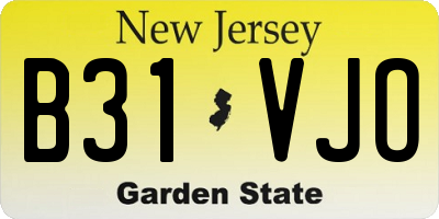 NJ license plate B31VJO