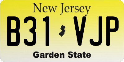 NJ license plate B31VJP