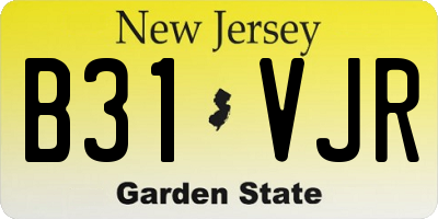 NJ license plate B31VJR