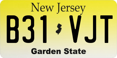 NJ license plate B31VJT