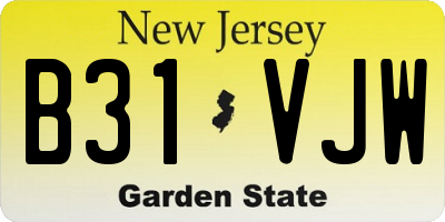 NJ license plate B31VJW