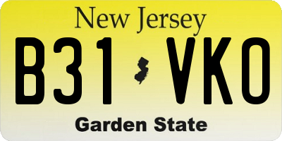 NJ license plate B31VKO