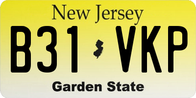 NJ license plate B31VKP