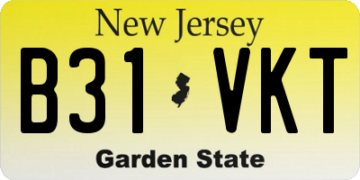 NJ license plate B31VKT