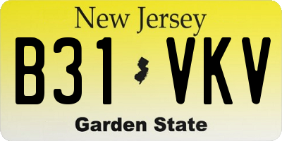 NJ license plate B31VKV