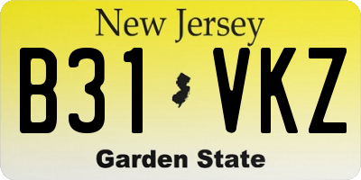 NJ license plate B31VKZ