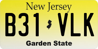 NJ license plate B31VLK