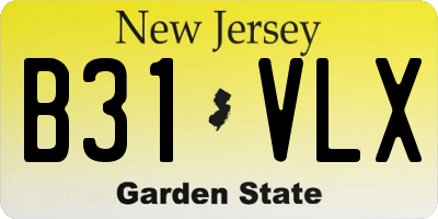 NJ license plate B31VLX