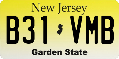 NJ license plate B31VMB