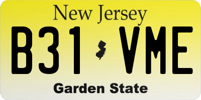 NJ license plate B31VME