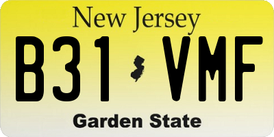 NJ license plate B31VMF