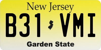NJ license plate B31VMI