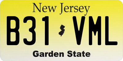 NJ license plate B31VML