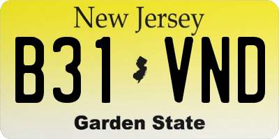 NJ license plate B31VND