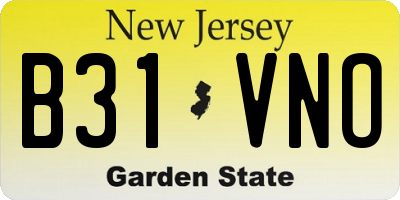 NJ license plate B31VNO