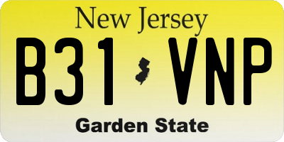 NJ license plate B31VNP