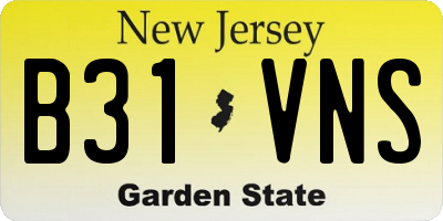 NJ license plate B31VNS