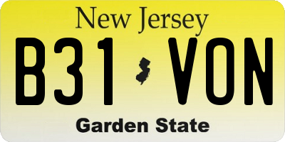 NJ license plate B31VON