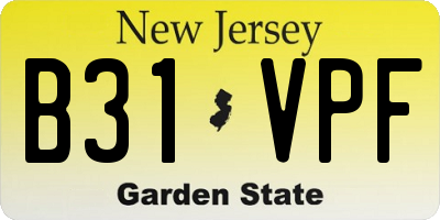 NJ license plate B31VPF