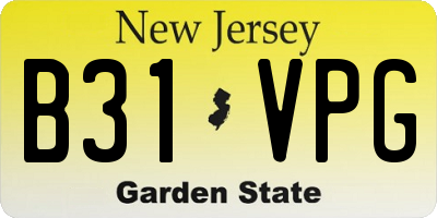 NJ license plate B31VPG