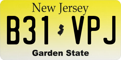 NJ license plate B31VPJ