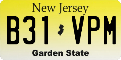 NJ license plate B31VPM