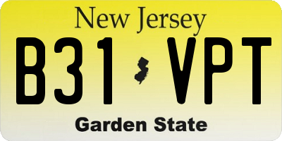 NJ license plate B31VPT