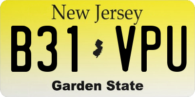 NJ license plate B31VPU