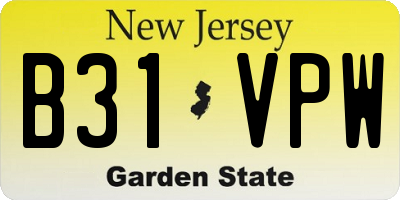 NJ license plate B31VPW