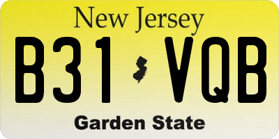 NJ license plate B31VQB