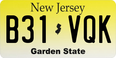 NJ license plate B31VQK