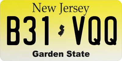 NJ license plate B31VQQ