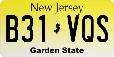 NJ license plate B31VQS