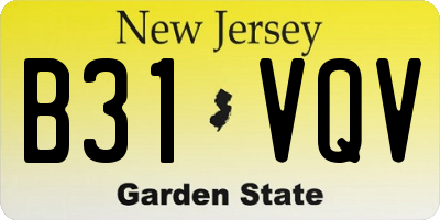 NJ license plate B31VQV