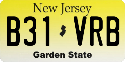 NJ license plate B31VRB