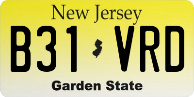 NJ license plate B31VRD